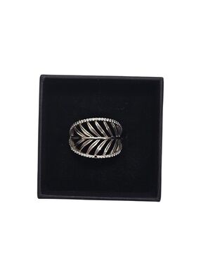 Pandora Tropical Palm Leaf CZ Ring Size 54 Sterling Silver - MISSING STONES